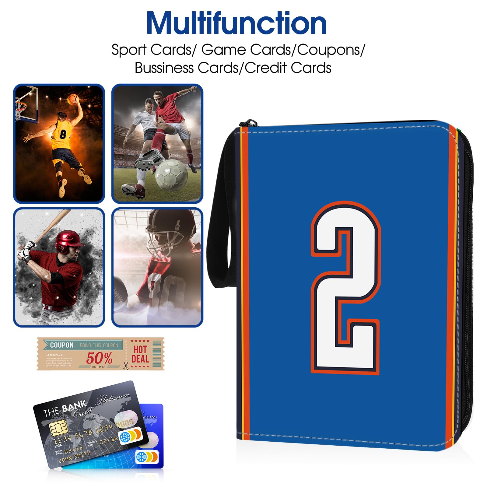 Basketball-Kartenbinder mit Ärmeln, 900 Taschen, Oklahoma City Basketball-Kartenhalter für #2 Sammelkarten, Sammelalbum, Ordner, Organizer, 3-Ring-Aufbewahrungsbox, Buch für Kinder, Jungen, Geschenk