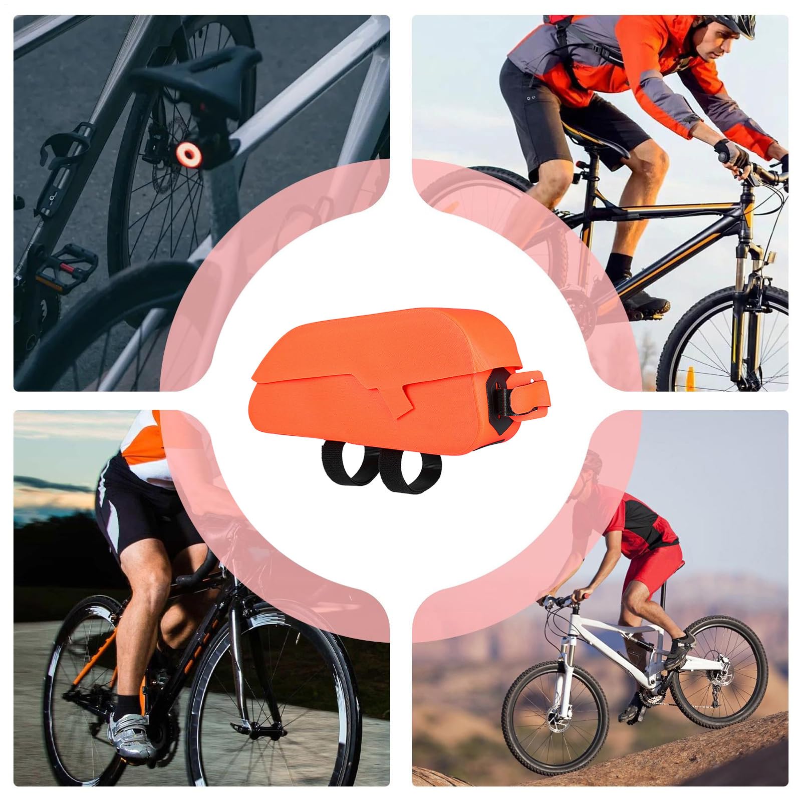Generisch Borsa da bicicletta impermeabile con chiusura magnetica | Borsa per tubo da bicicletta per mountain bike, bici da strada, viaggi, attività all'aperto, pendolari, ciclismo, attrezzi e