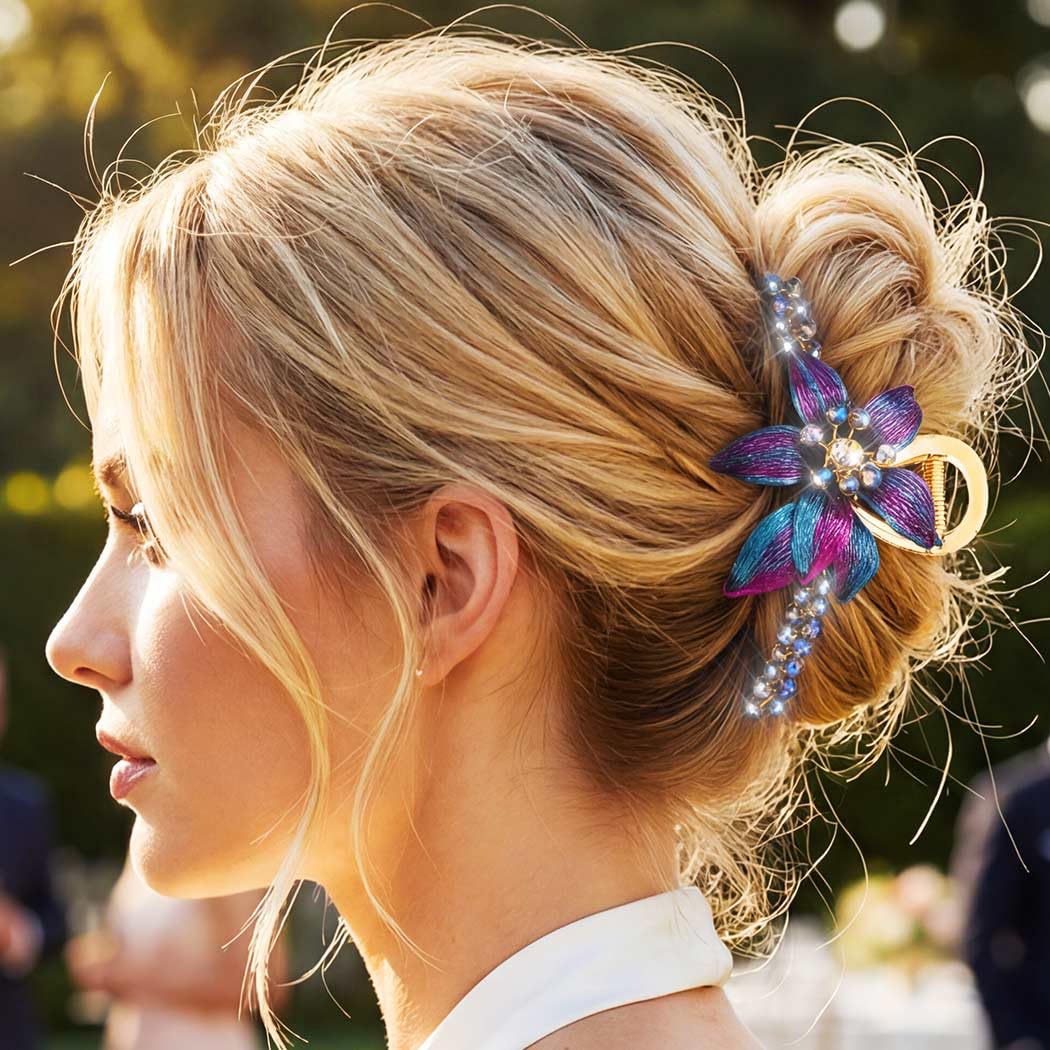 CAKURE Flower Hair Clips Fancy Claw Clip Large Hair Claw Clips Hair Accessoreis for Women - Image 5