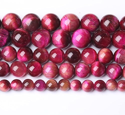 Cuentas de ojo de tigre rojo rosa natural para hacer joyas, cuentas redondas sueltas de piedra semipreciosas para bricolaje de 0.315in