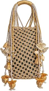 HEENUU Women’s Hand Purse with Handmade Boho Pouch Tassel Handbag Premium Designer Handbag for Mobile & Essentials,Ring Ha... Price In India
