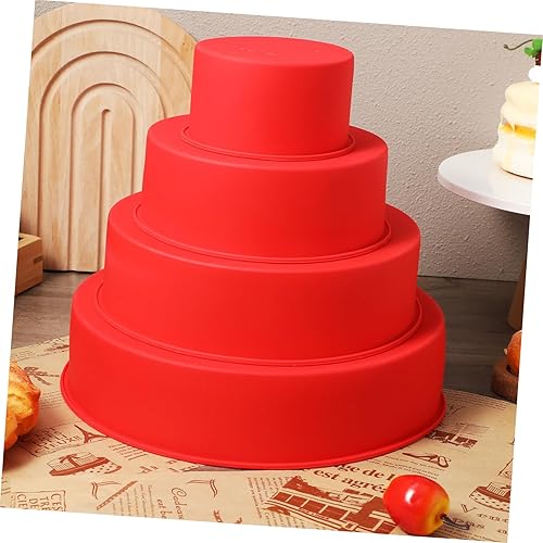 Miniatura 4 de Herramienta de cocina para hornear, 4 moldes redondos para tartas, juego de moldes cuadrados para tartas, antiadherentes, de silicona, varios tamaños