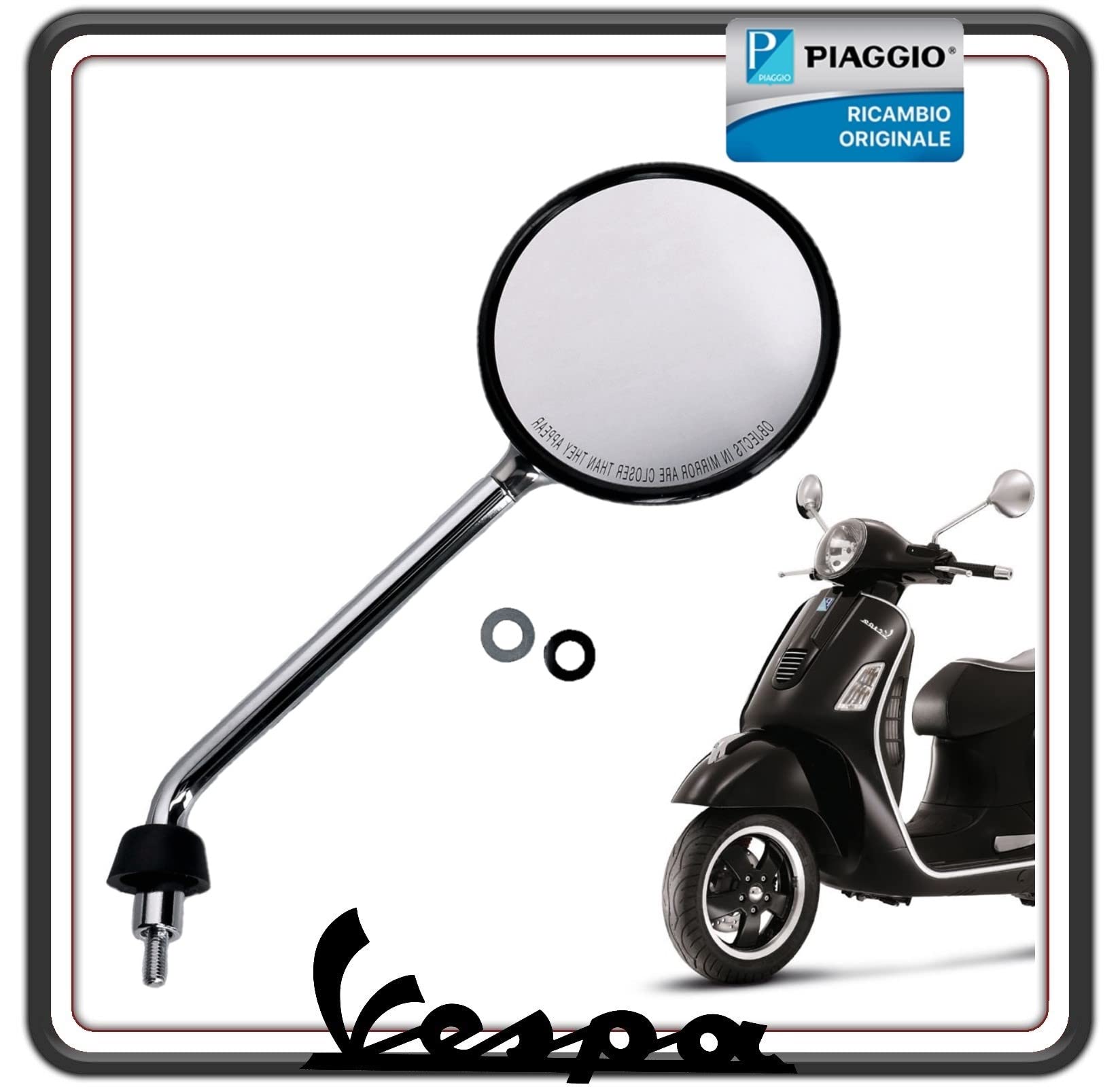 SPECCHIO SPECCHIETTO RETROVISORE LATO DESTRO PER PIAGGIO VESPA GTS 125 250 300 FINO AL 2016 ORIGINALE PIAGGIO.