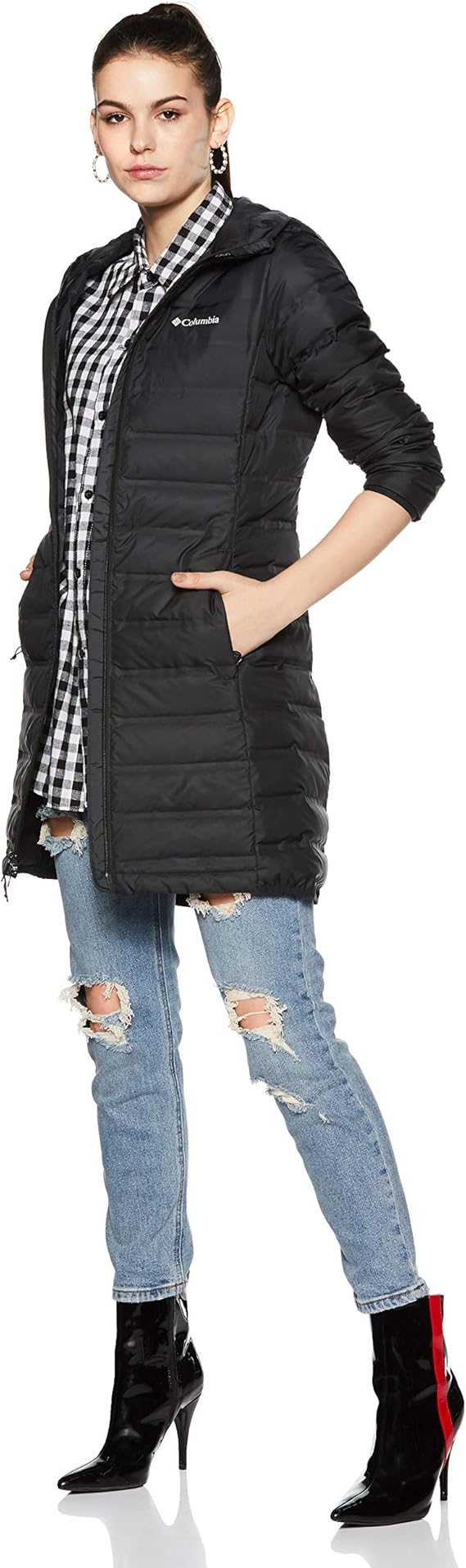 women's lake 22 down long hooded jacket