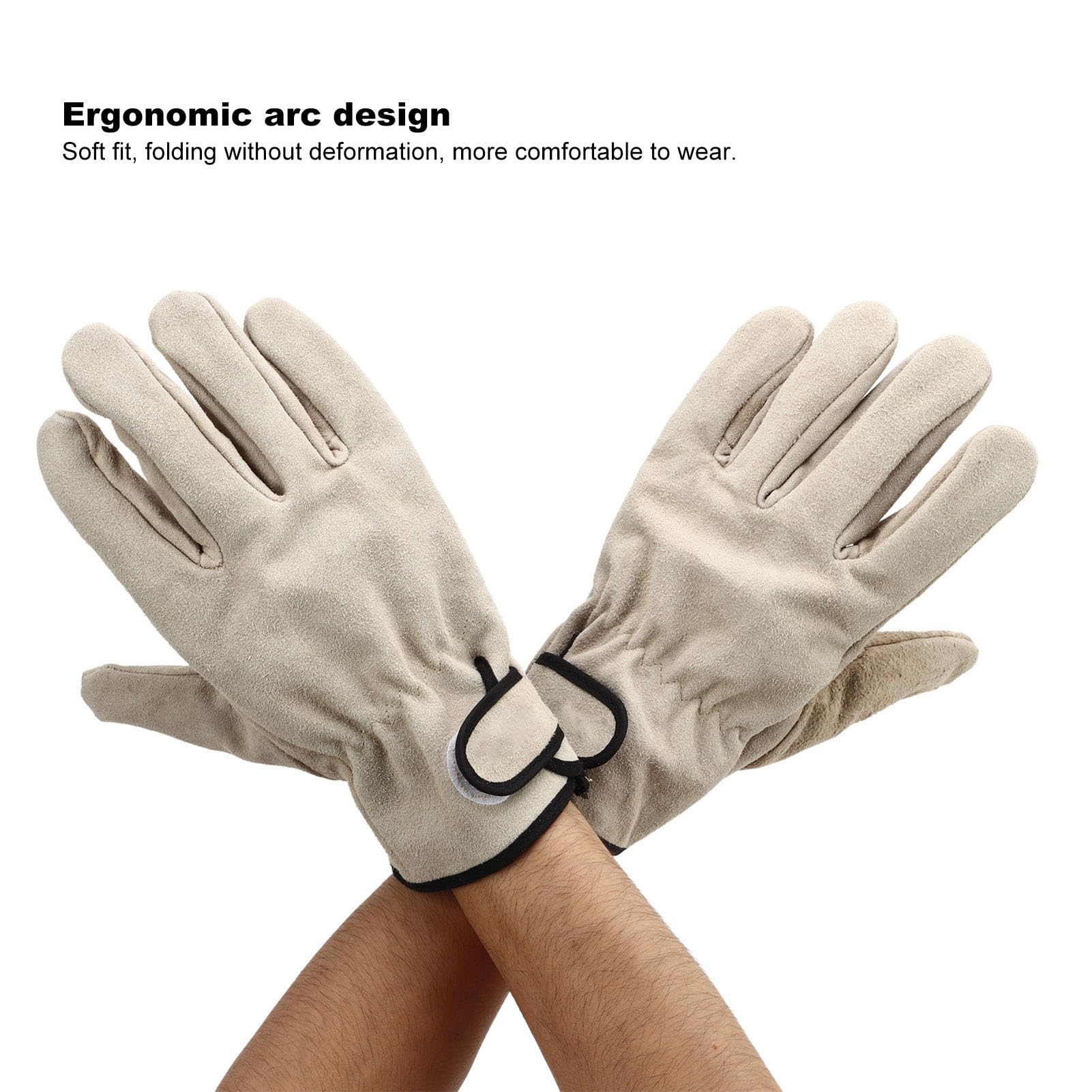 Gants de Barbecue, Gants de Travail en Cuir de Veau d'isolation pour la Soudure pour l'agriculture