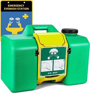 Frifreego 8-Gallon Portable Eye Wash Station - OSHA Compliant Wall Mount Emergency Eyewash, Gravity Flow, 15+ Min Supply, Green