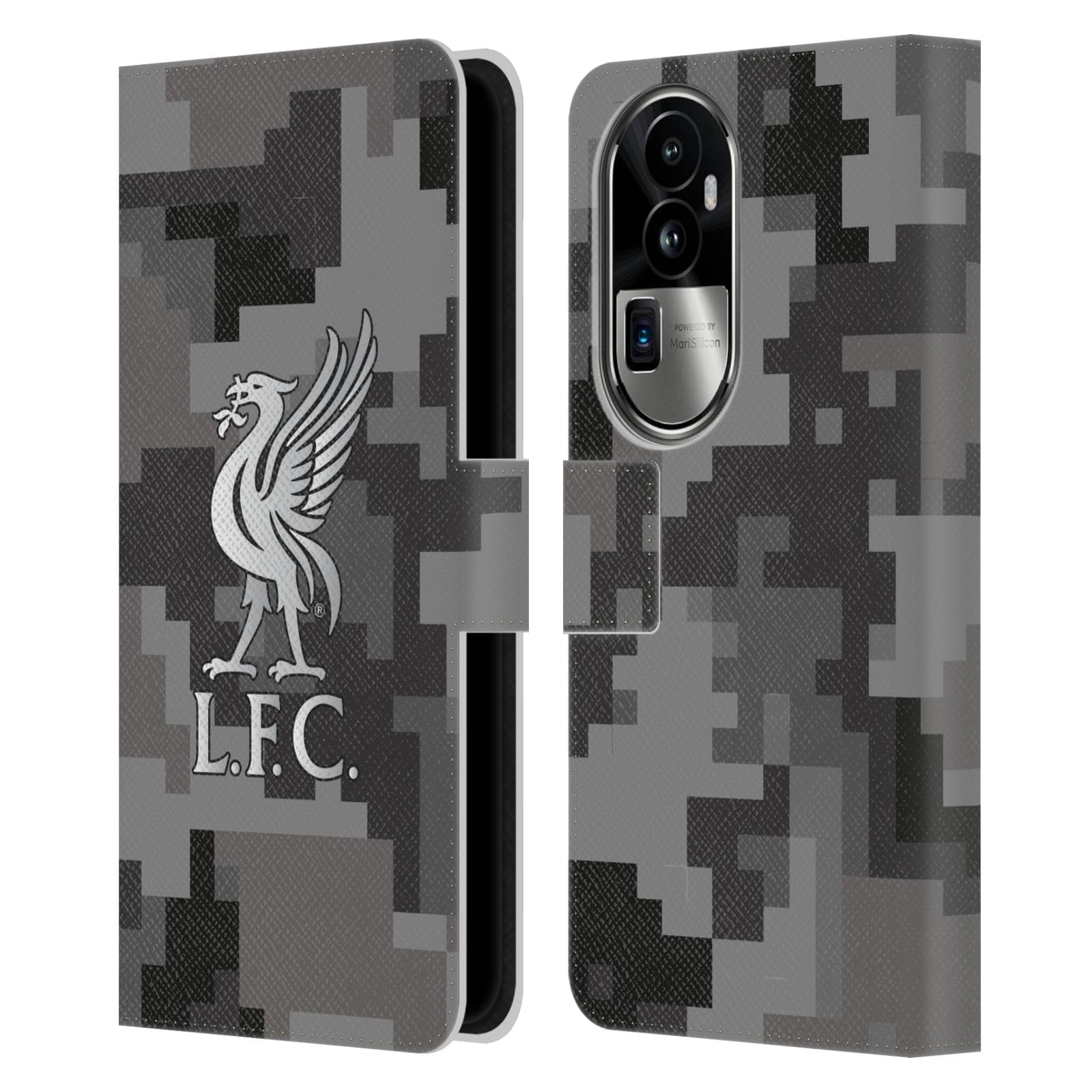 Head Case Designs Officially Licensed Liverpool Football Club Away Colours Digital Camouflage Leather Wallet Case Compatible With Oppo Reno10 Pro+ — image 1