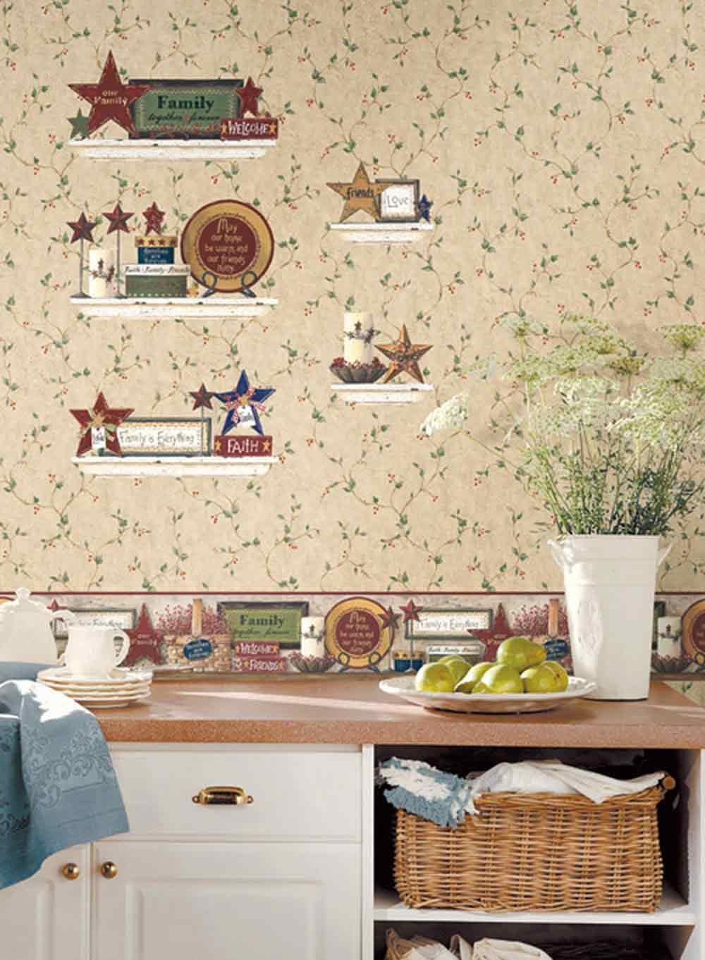 York Wallcoverings CB5520BD Friends and Family Shelf Wallpaper Border