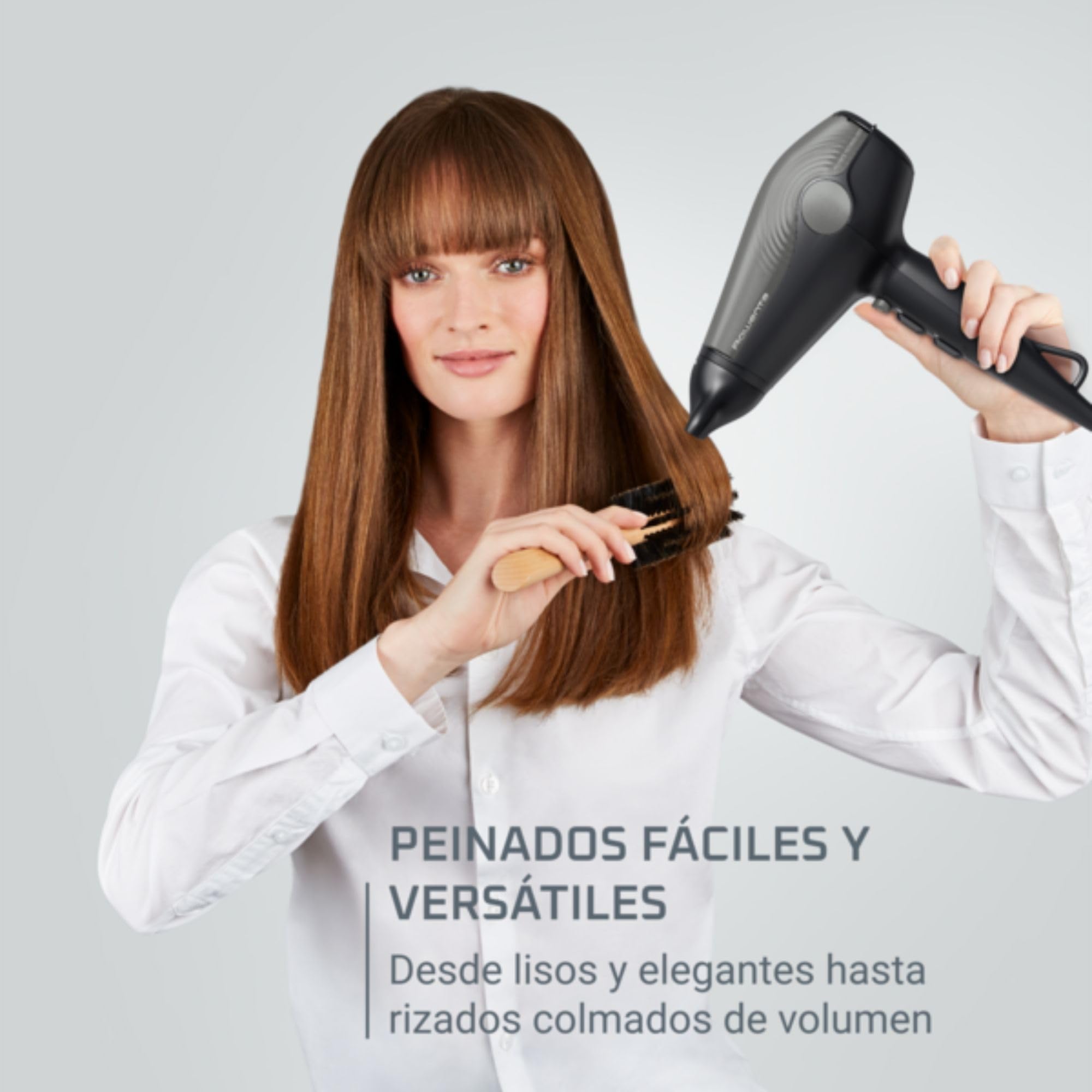 Secador de pelo Rowenta Ultra Silence, extremadamente silencioso, 2100 EW para un potente flujo de aire, tecnología generadora de iones antiestáticos, compacto, ligero, CV6430F0