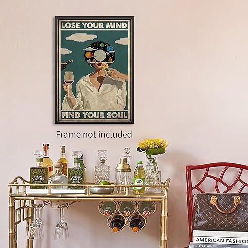 Miniatura 4 de Lose Your Mind Find Your Soul Pósters Maximalist Wall Art Retro de mediados de siglo, decoración moderna de habitación de salud mental, lienzo