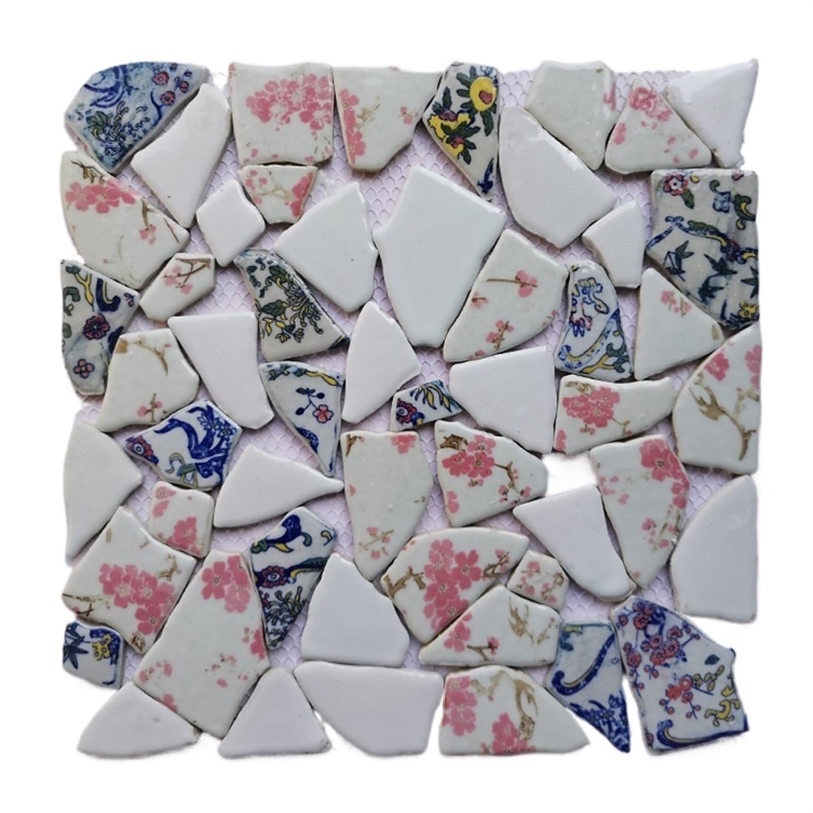 Mtadsbkfp 9 Mixed Colour Stained Glass Mosaic Tiles, Ceramic Mosaic Tiles Diy Mosaic Kit Multicolor Irregular Fragments 100G(9)