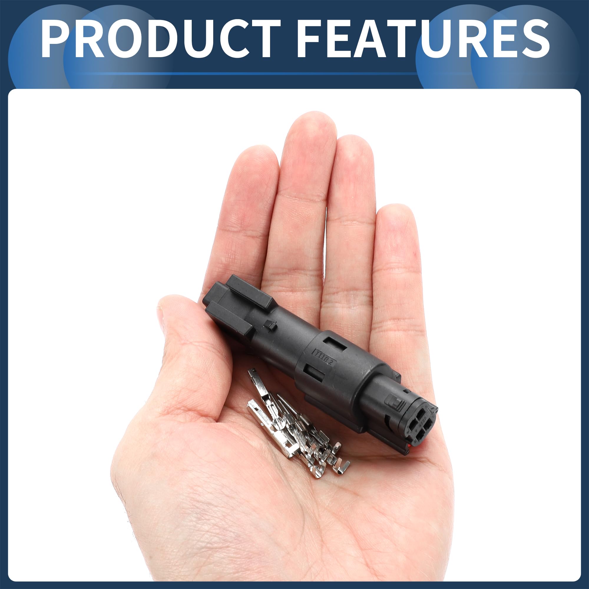 INFINAUTO Connecteur Étanche 4 Broches Phare – Fiche Mâle/Femelle 1.5mm Série Pour Harley-Davidson (Noir)