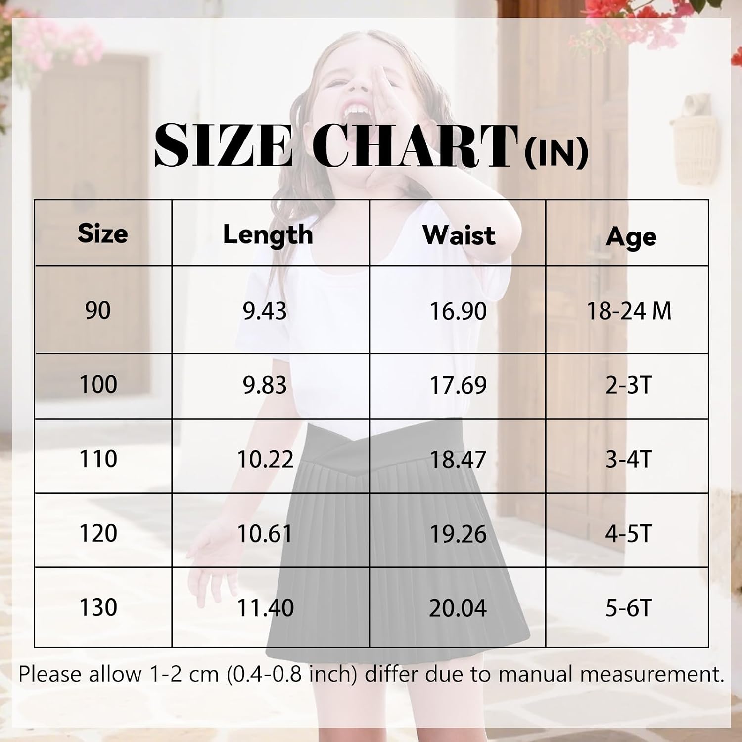Toddler Pleated Skirts Girls Mini Skorts with Shorts Elastic Waist Uniform Skater Athletic Tennis Skirts for Girl