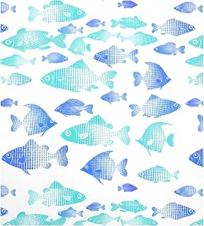 Variety Fish Polka Dots Blue Magnetic Dishwasher Cover, Trimmable Fridge Panel Decal for Metal Appliances, Removable Kitchen Decoration Sticker, 23 x 26 inch