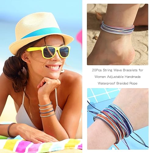 Miniatura 4 de Dcfywl731 Pulseras para adolescentes y niñas, pulseras bohemias de verano para mujeres, pulseras de tobillo para mujeres, adolescentes, lindos