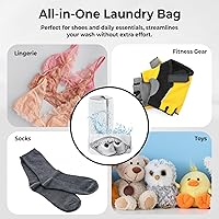 Vista 7 de 2 bolsas lavadoras de zapatos con par de hormas para zapatos y 4 bolas desodorizantes, bolsa reutilizable para lavar zapatos con cremallera duradera