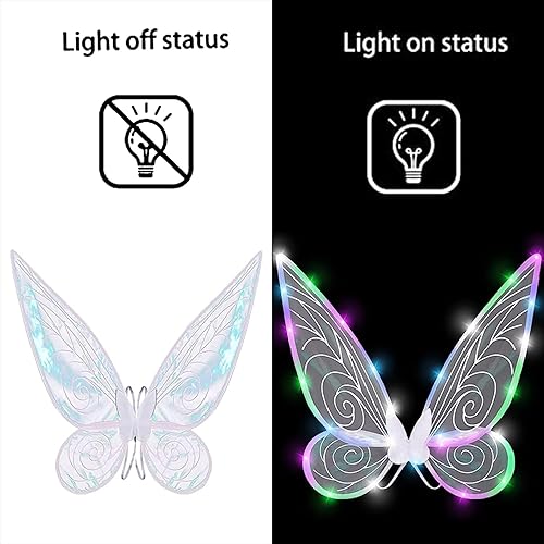 Miniatura 2 de ZEXILILA Alas de hada para adultos, alas de princesa brillantes y transparentes, alas de ángel adecuadas para disfraz de Halloween