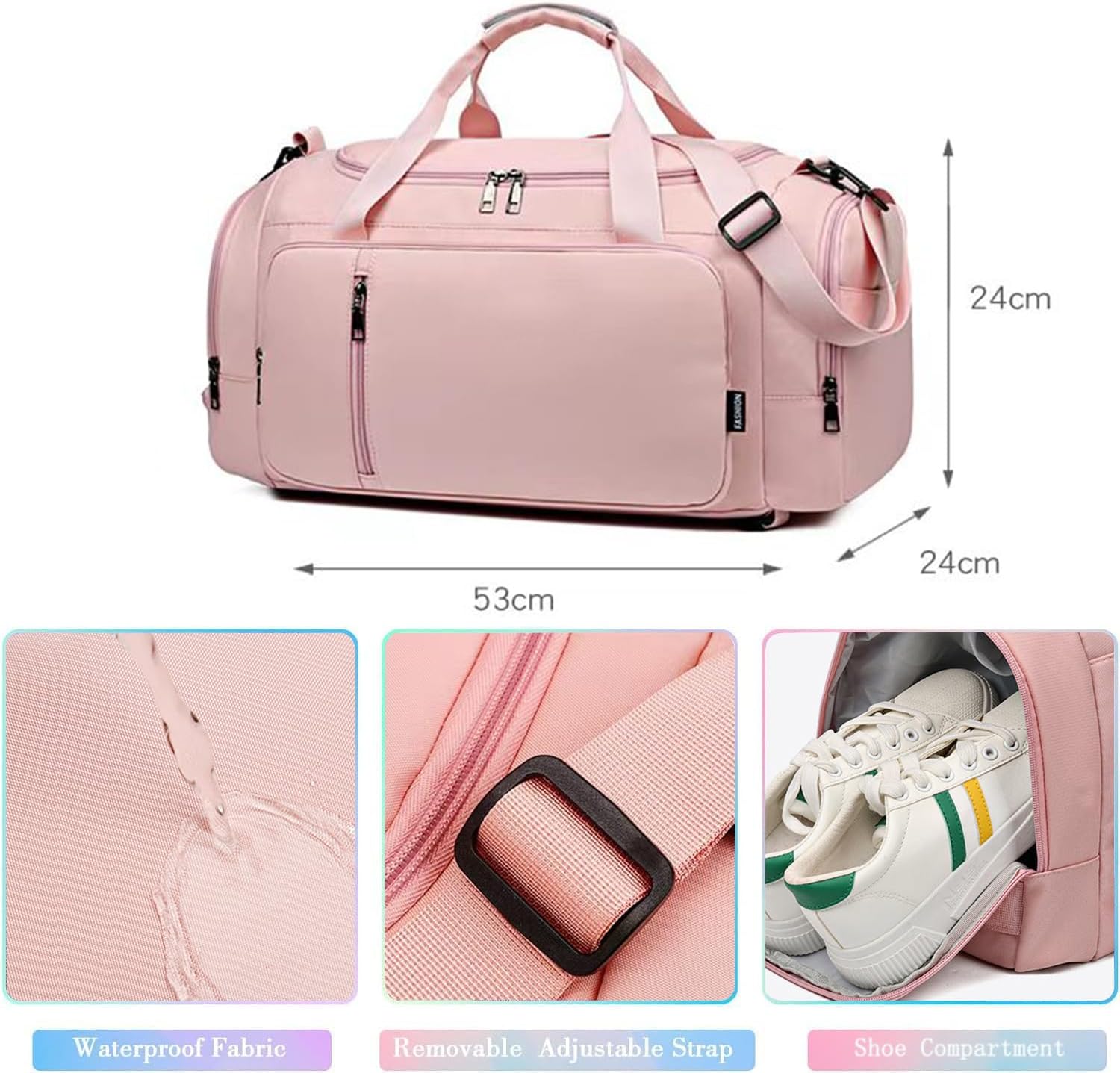 Sports Bag with Shoe Compartment and Wet Compartment, 40L Hand Luggage Bag, Sports Backpack for Men and Women, for Travel, Hiking, Swimming, Yoga, Camping (Green)