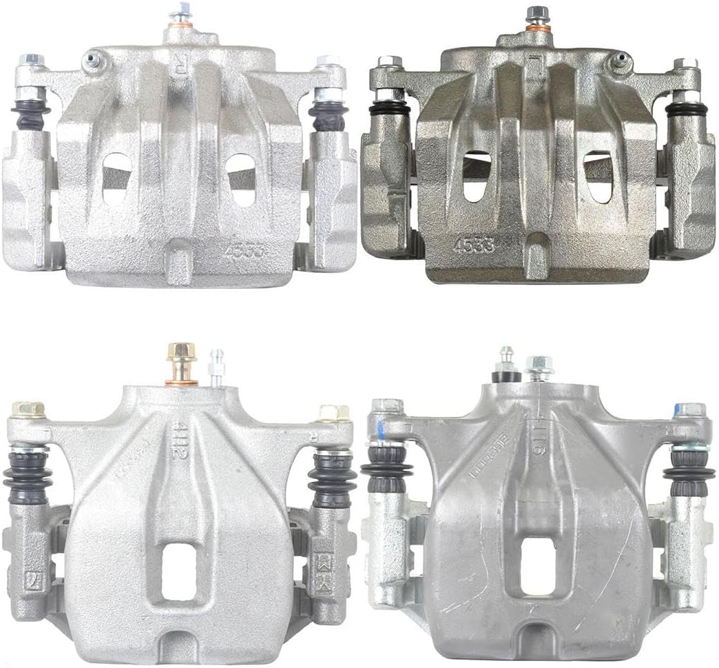 Front Rear Disc Brake Caliper - (4X) Automotive Replacement Brake Calipers Without Pads - Left Right Side for Highlander 2013 2012 2011 2010 2009 2008