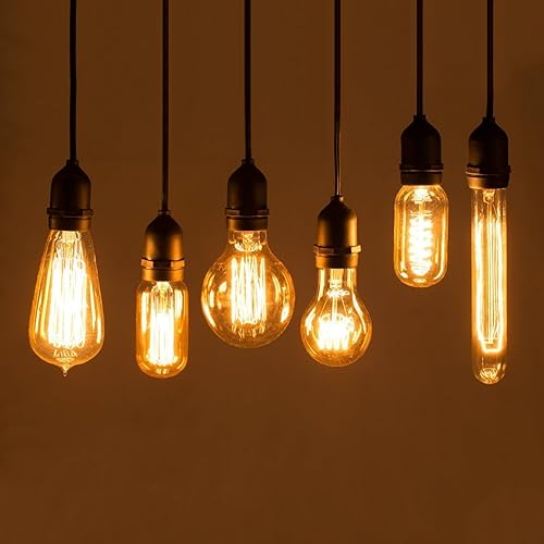 Miniatura 6 de CTKcom T45 - Bombillas antiguas vintage de 25 vatios con base E26 (paquete de 4) - Bombilla antigua regulable en espiral equivalente a tungsteno