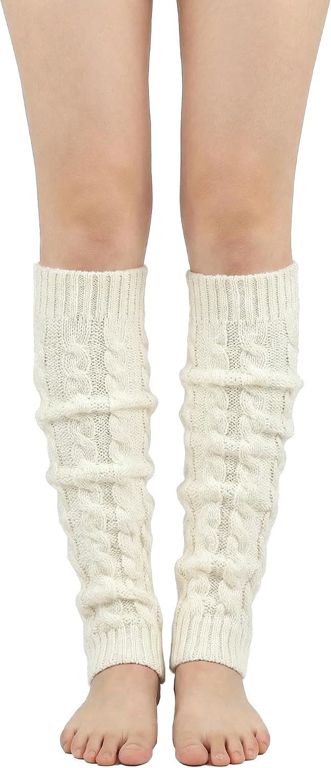 ericotry Knit Winter Warm Leg Warmers Long Socks Boot Cuffs Topper Legging Pads Knee Brace Pads Knee Warmers Sleeve