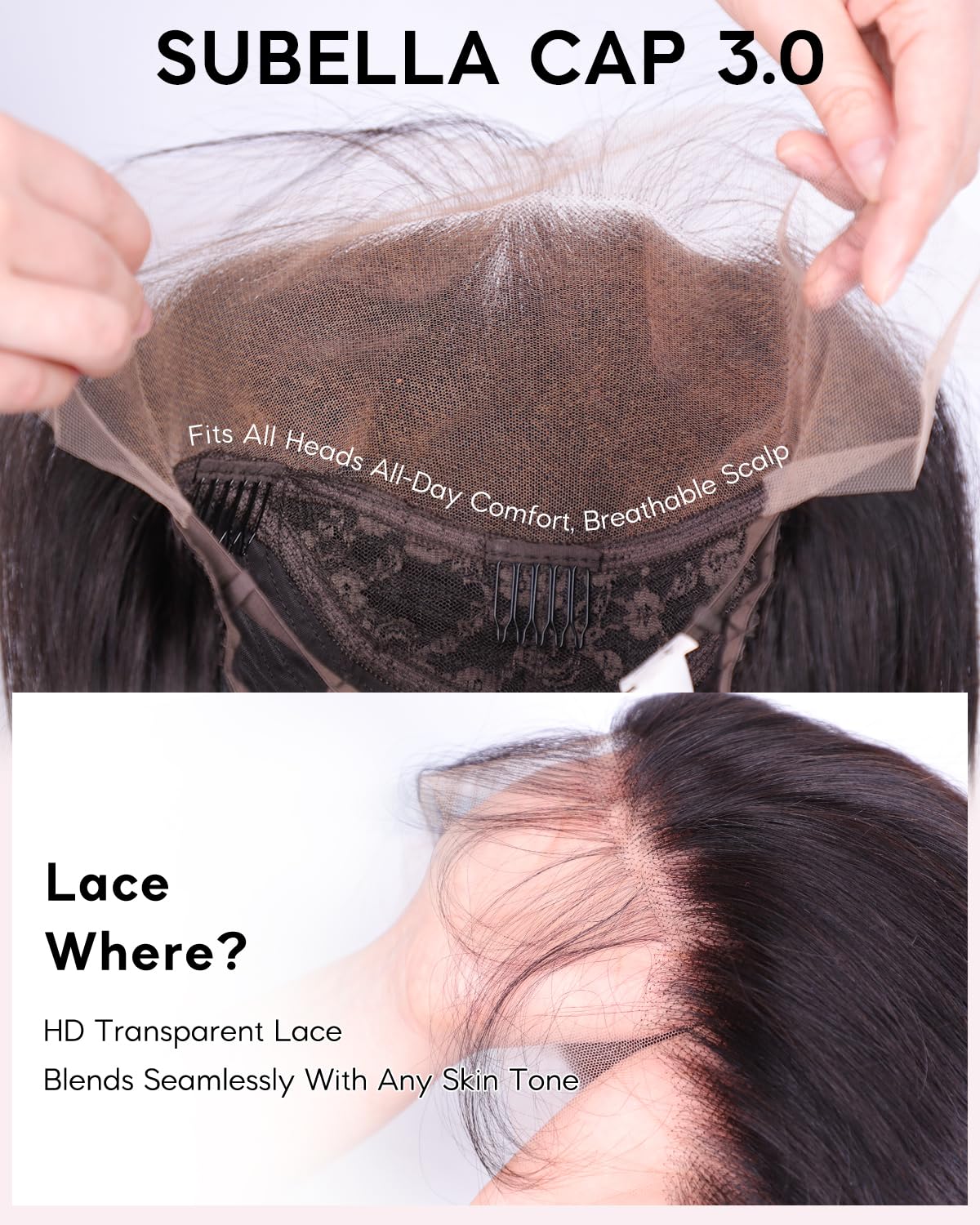 Subella HD Lace Front Wigs Human Hair Pre Plucked 220% Density 13x5 Straight Human Hair Wigs For Women 12A Transparent Glueless Frontal Wig 26inch