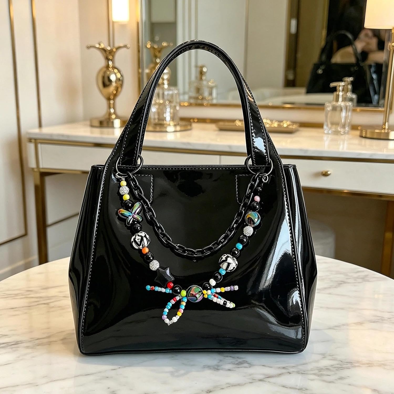 QTMY Beaded Chain Bag Charms for Bogg Bag Accessories Rubber Beach Bag, Boho Purse Charms,1064 image 3