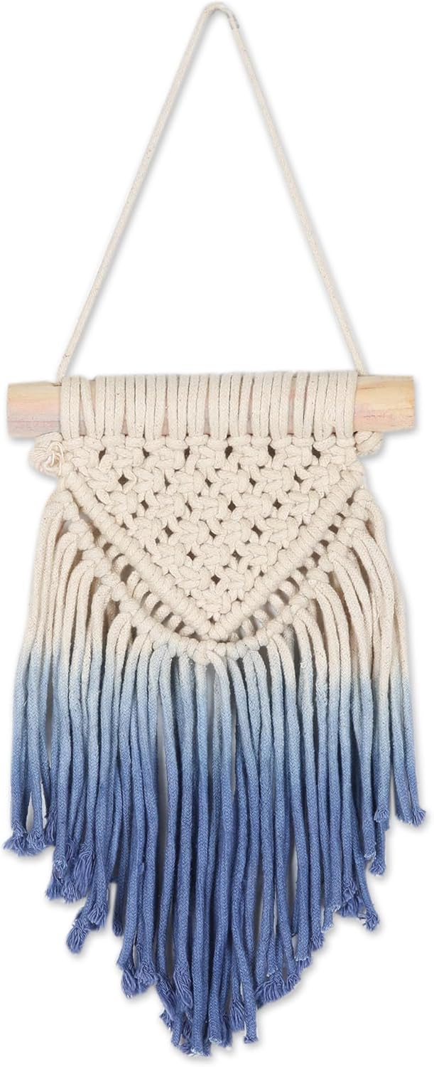 NOVICA Blue Waterfall Cotton Wall Hanging
