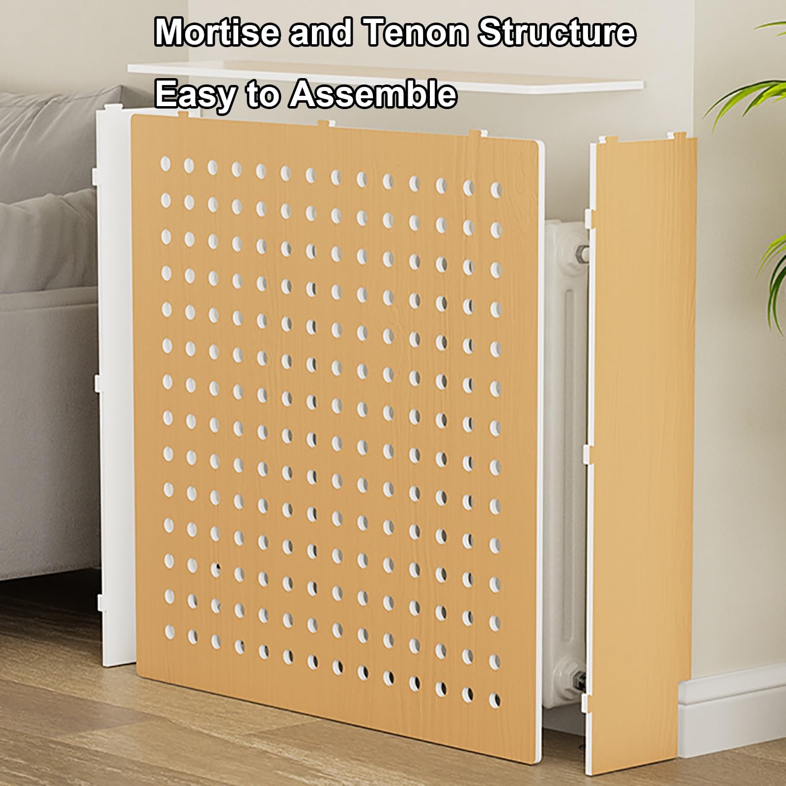 Eleganter, moderner Heizkörperverkleidungen, dekorativer Hitzeschild, Schrank und Regal für Wohnzimmer und Badezimmer, stilvolle Heizhauben 90 x 70 x 15 cm