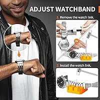 Vista 4 de 【2024 Nuevo】Kit de herramientas de reparación de reloj Jorest, reemplazo de batería y ajuste de correa, llave para abrir la tapa trasera, abridor