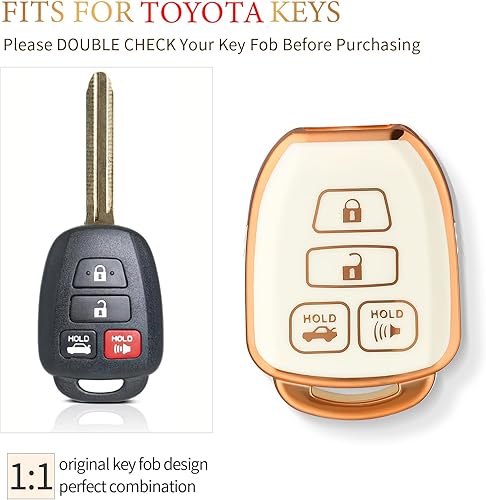 Miniatura 8 de OFFCURVE Funda para llavero de automóvil Toyota Corolla 2014 2015 2016 2017 2018 2019 Camry 2014-2017 Tacoma 2016-2018 Protector de accesorios para