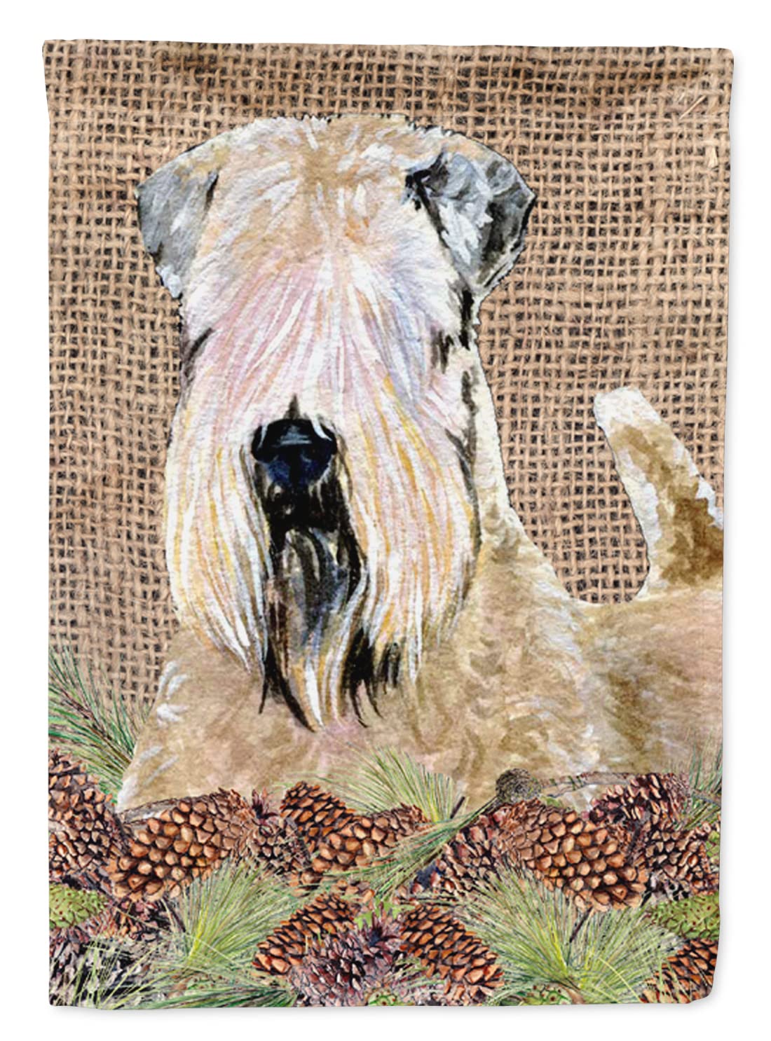Drapeau Wheaten Terrier Soft Coated grand format multicolore ornement extérieur