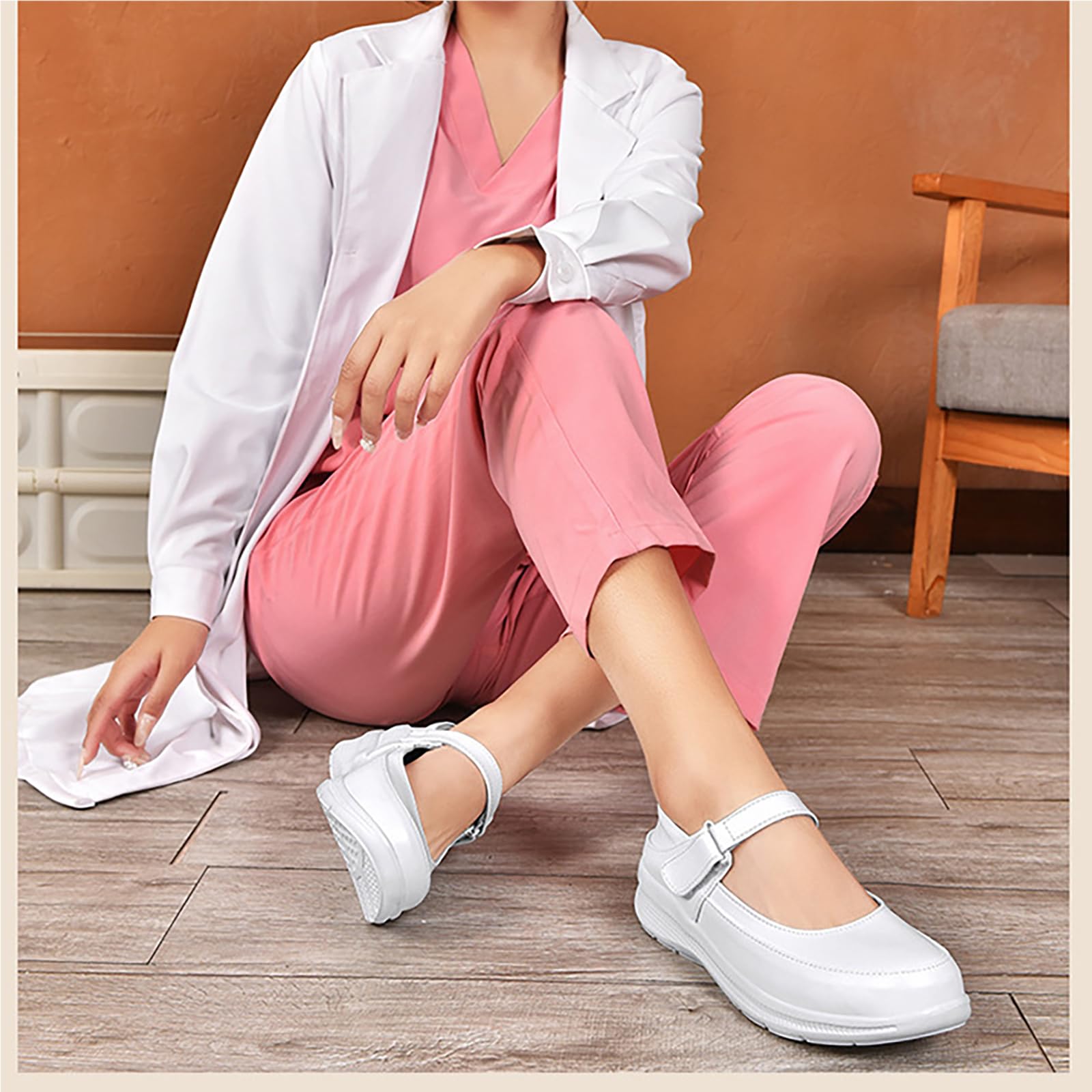 Zapatos de enfermería, Zapatos de Enfermera para Mujer, Ligeros, Transpirables, amortiguadores, Blancos, Zapatos de Trabajo Profesionales para Medicina/enfermería/Gastro
