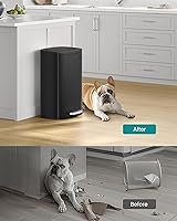 Vista 8 de SONGMICS Bote de basura de 13 galones (50 L), cubo de basura de cocina de acero inoxidable, cubo de reciclaje o basura, cierre suave, pedal Negro