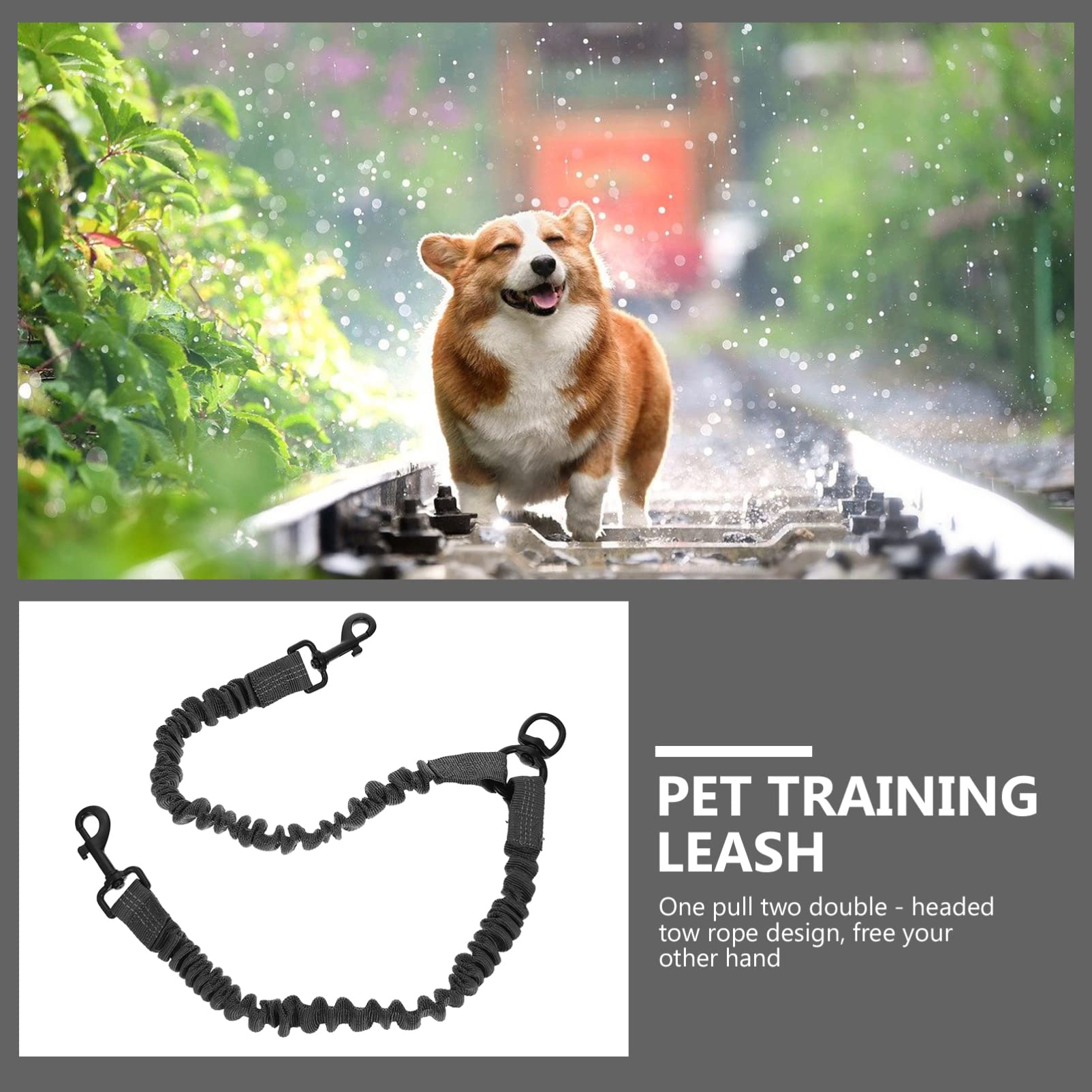 Toddmomy Reflective Double Dog Leash for Pets Heavy Duty Pet Leash Lightweight Design for Outdoor Use for Walking and Training