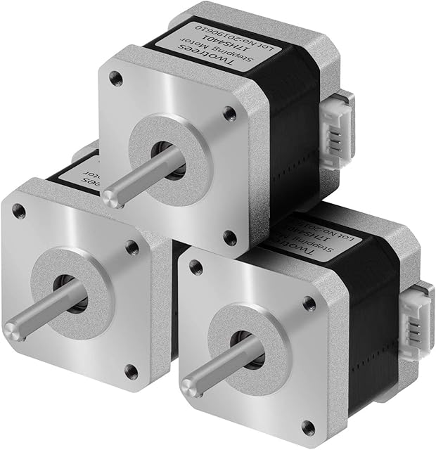 Usongshine Nema 17 Stepper Motor 42 Motor 1.5A (17HS4401) High Torque 42N.cm (60oz.in) 42BYGH 1.8 Degree 4-Lead with 1m Cable and Connector for DIY CNC 3D Printer (Pack of 3)