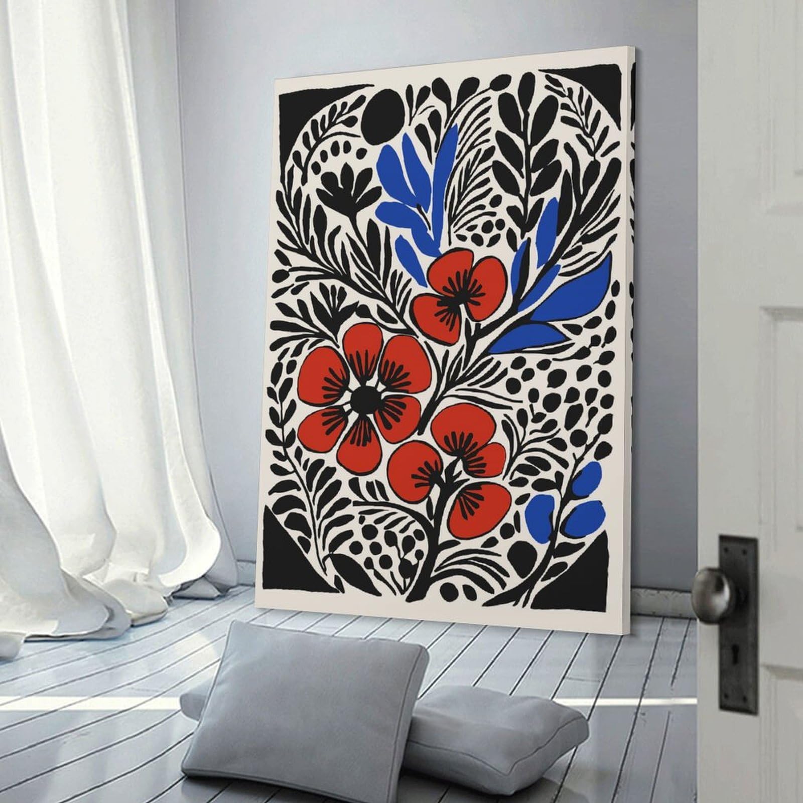 Junmoney Hanging Wall Art Floral Illustration, 08x12inch(20x30cm), for Contemporary Homes, Apartments Or Offices, Stylish Wall Art for Fresh Spaces