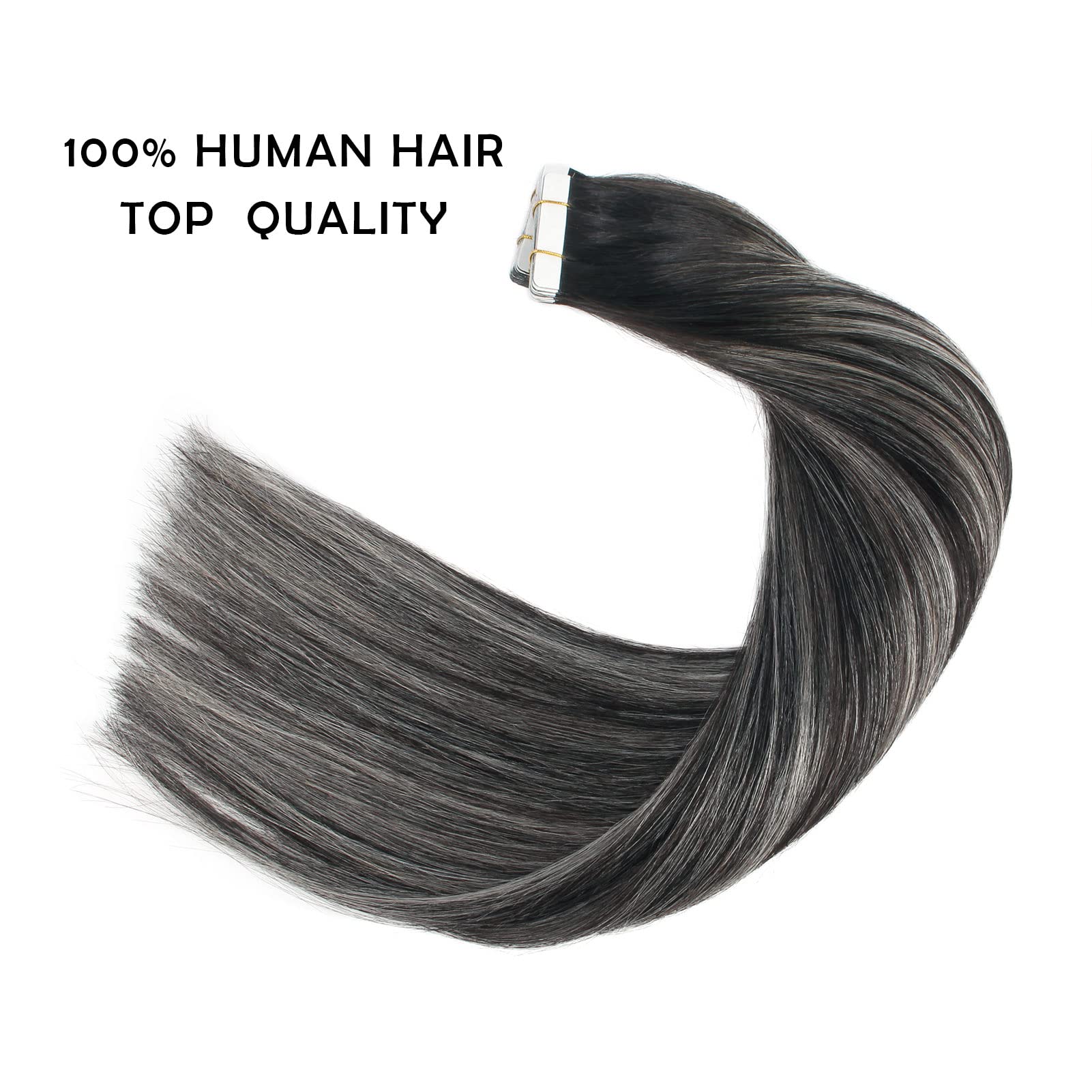 Silver Ombre Tape-in Hair Extensions 20\
