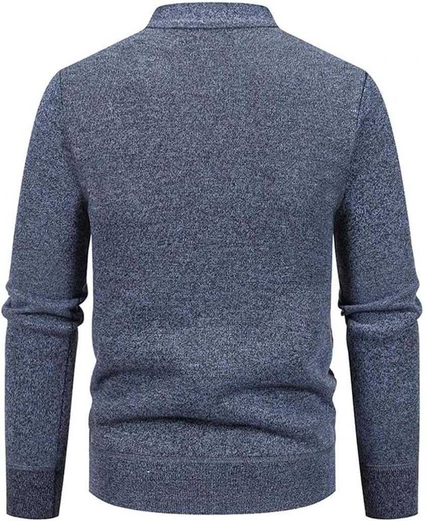 Men’s Knit Cardigan Casual Sweater V-Neck Long Sleeve Solid Color Soft Outwear