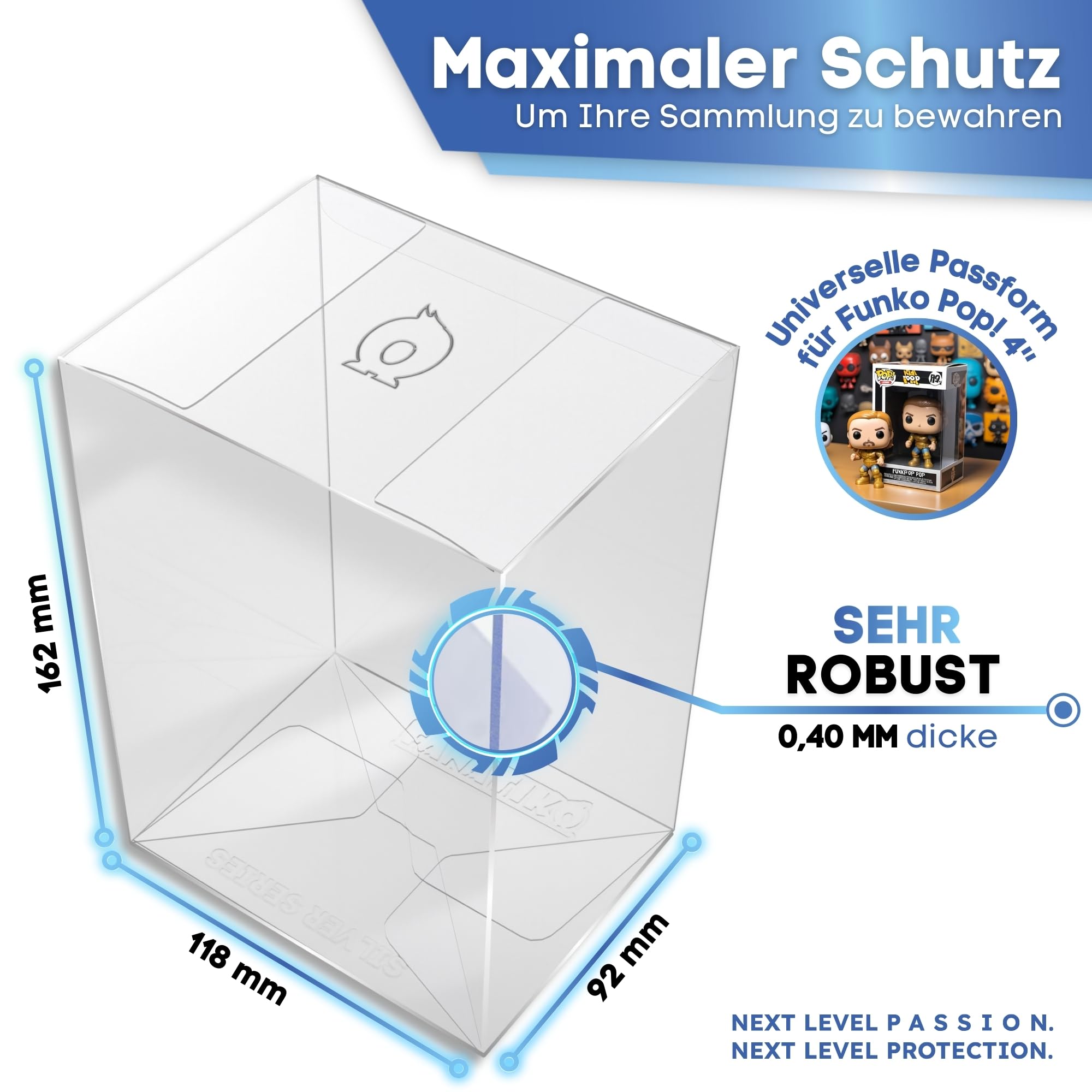 50er-Pack Silver Schutzhüllen für Funko Pop 4" - 0,4mm Pop Schutzhülle - Bewahre Deine Sammlung in perfektem Zustand mit deinem Funko Protector mit Kratzschutzfolie