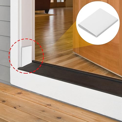 Miniatura 6 de Paquete de 10 sellos de esquina para puerta, burletes de jamba de puerta exterior, tapones de cuña, sellos de espuma para aislamiento de ruido y