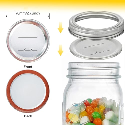 Miniatura 9 de 30 tapas para tarros de conserva, tapas anchas de boca regular para frascos de bola, Kerr y otras marcas de tapas de conservas de boca ancha a