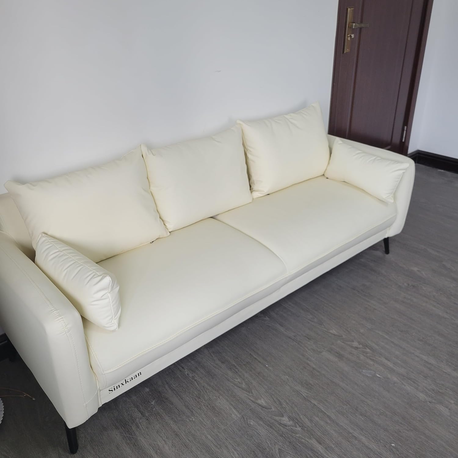 Sinxkaan Sofas Three-seater Sofas – Comfortable faux leather Couches with strong support, modern living room furniture.