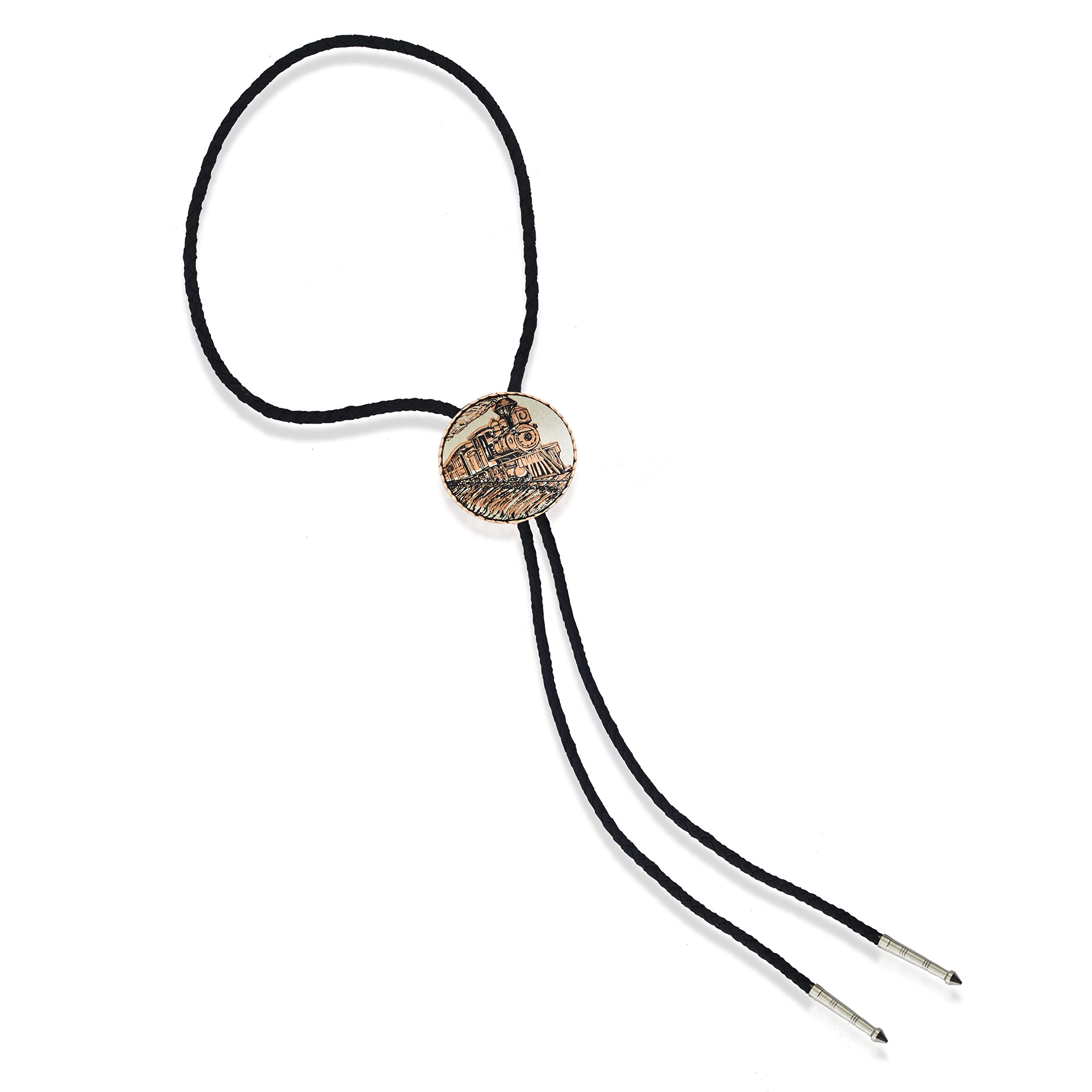 FRONT LINE JEWELRY Western Bolo Ties/Animal Bolo Ties/Grizzly Bear/Horse/Moose/Train/Wolf/Wildlife/Western Bolo Ties/Train