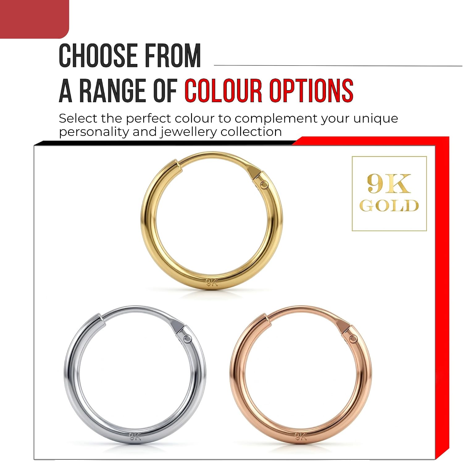 9K Solid Gold Hinged Nose Ring/Cartilage Earring- Rook Hoop/Daith Hoop/Tragus Ring/Helix Ring- Hinged Nose Ring