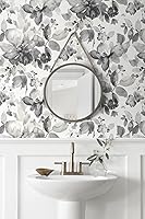 Vista 2 de NextWall Watercolor Flower Peel and Stick Wallpaper (Inkwell)
