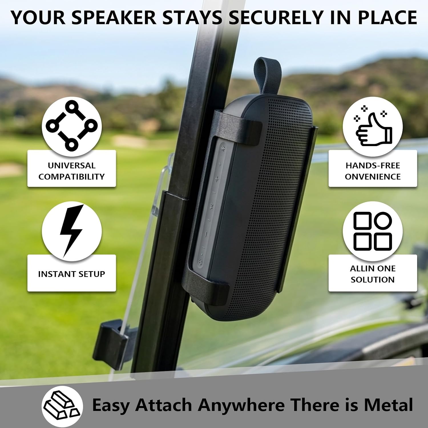 MagMamba Magnetic Speaker Caddy Compatible with Bose SoundLink Flex, FLIP 5/6/7 – RV and Golf Cart Mount