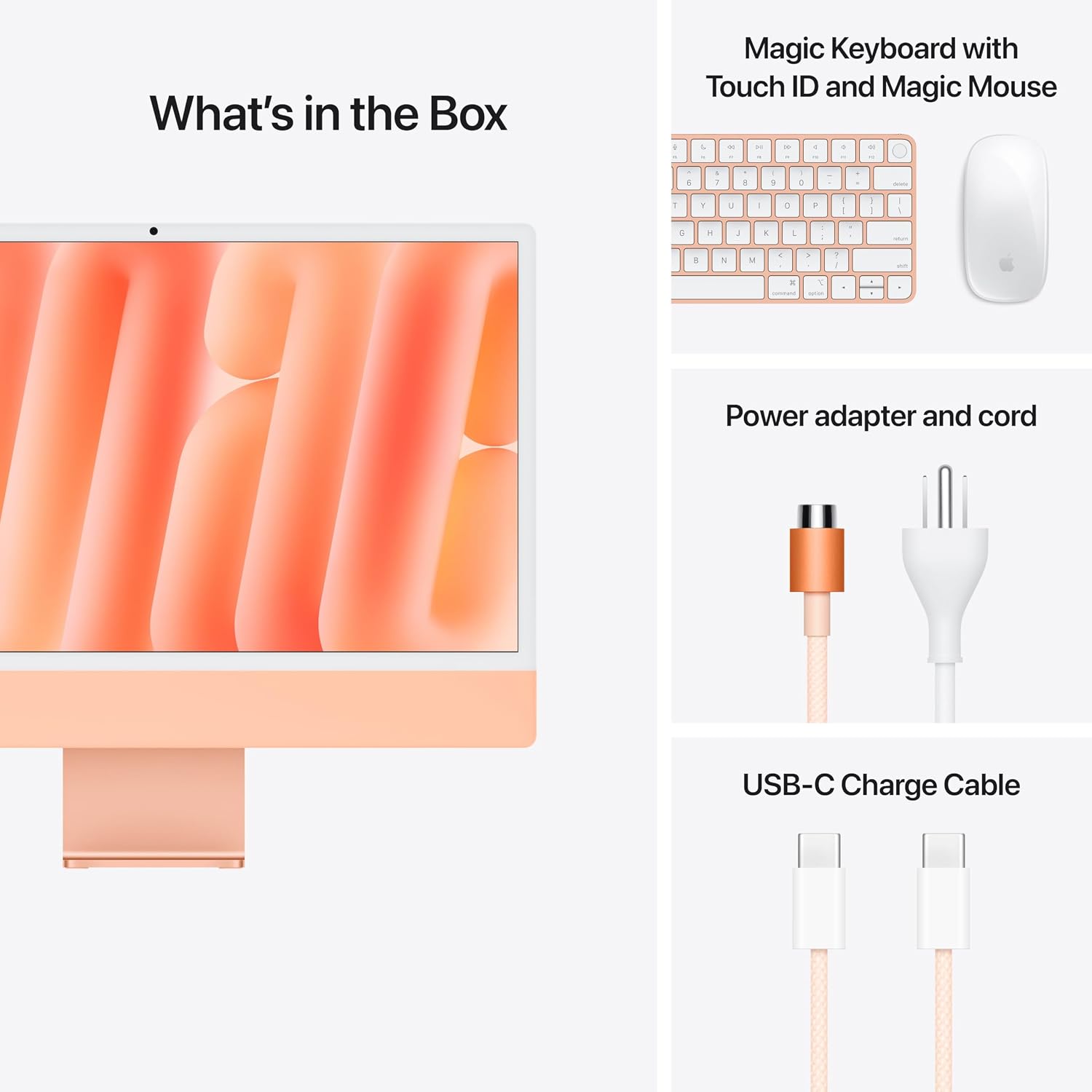 Apple 2024 iMac All-in-One Desktop Computer with M4 chip with 10-core CPU, 10-core GPU: Built for Apple Intelligence, 16GB Unified Memory, 256GB SSD Storage; Orange with AppleCare+ (3 Years)