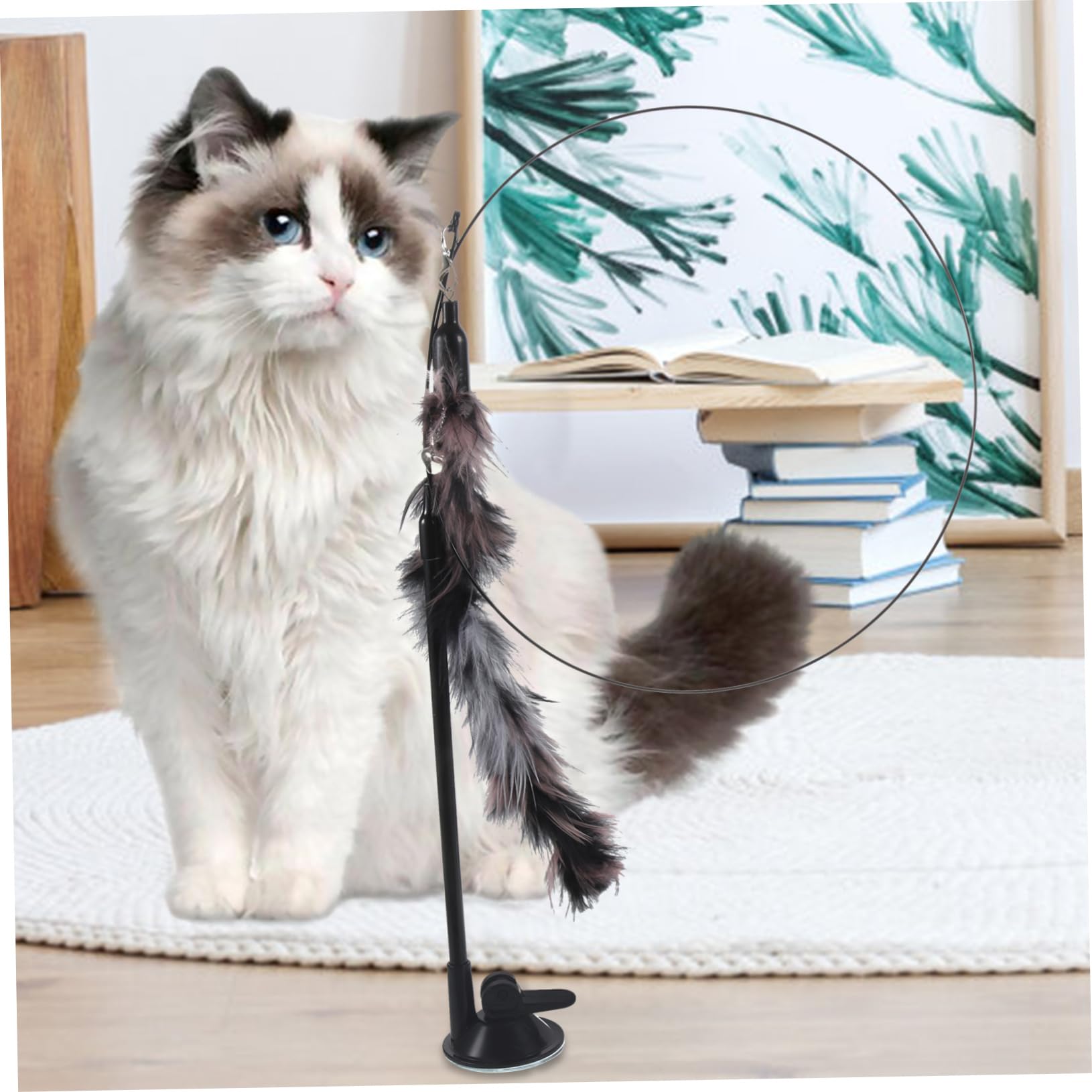 FRCOLOR Jouet pour Chat - avec Clochette - Jouet pour Chaton - interactif - pour Animaux de Compagnie - Canne à pêche pour Chat