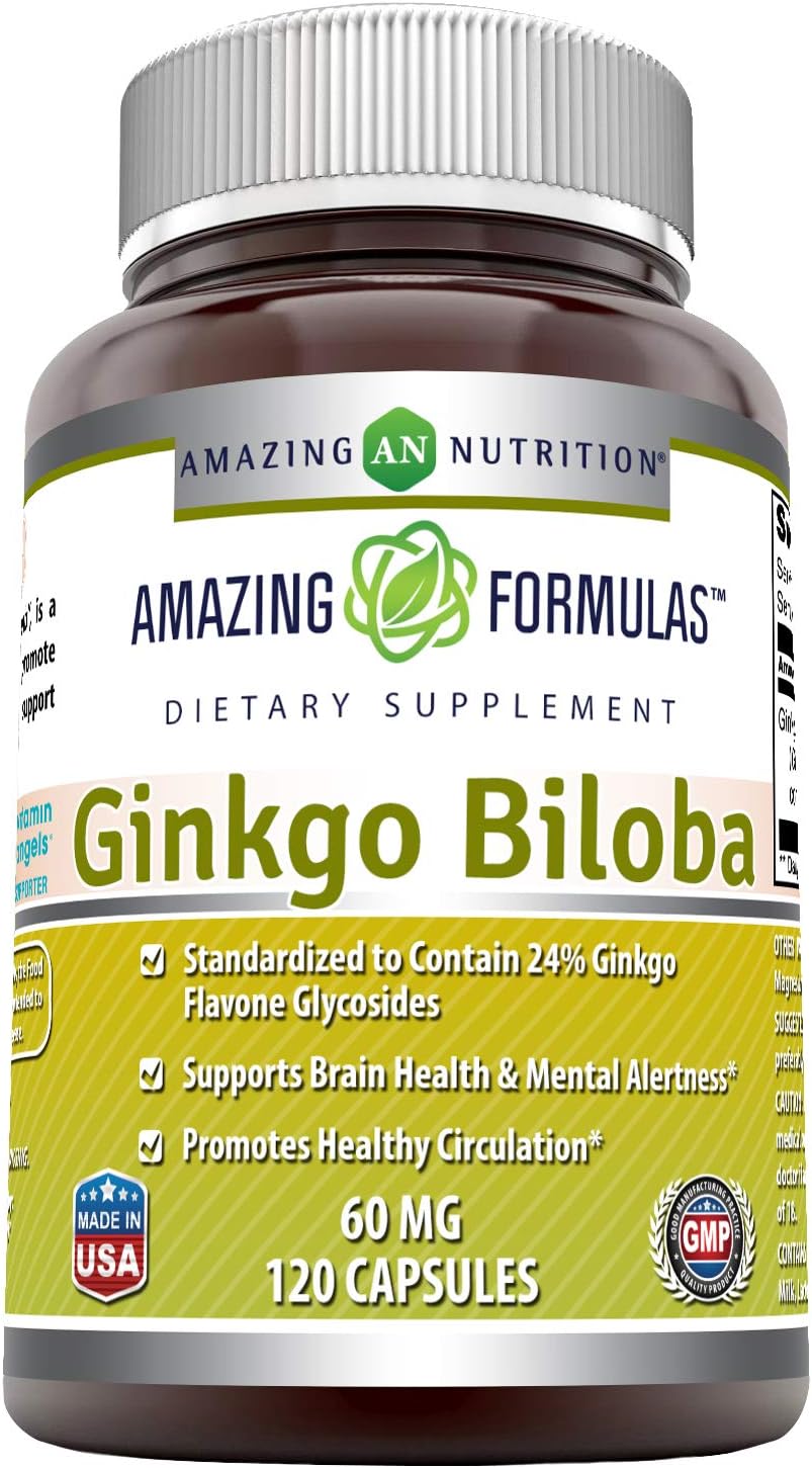 Complément Alimentaire Ginkgo Biloba 60 Mg - Now Foods - Boîte De 120 Capsules
